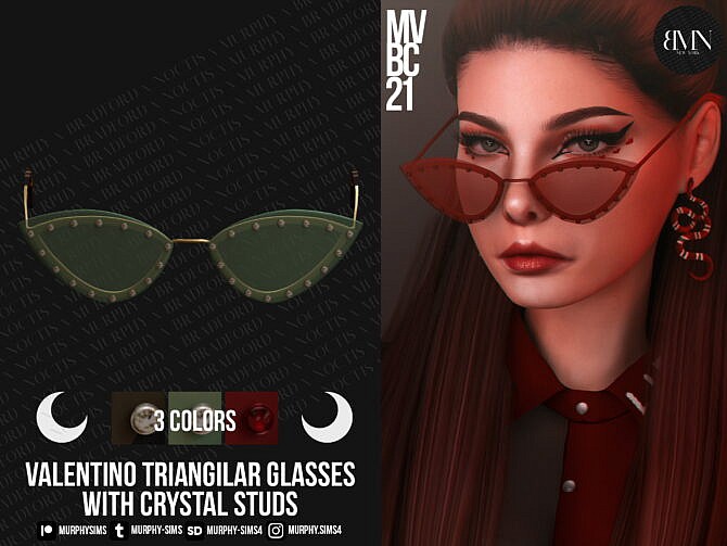 Sims 4 Metal Glasses with Crystal Studs at MURPHY