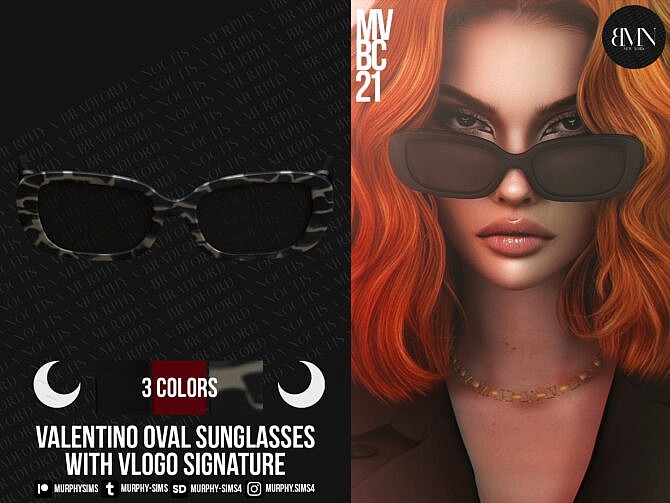Sims 4 Oval Acetate Frame with VLogo Signature at MURPHY