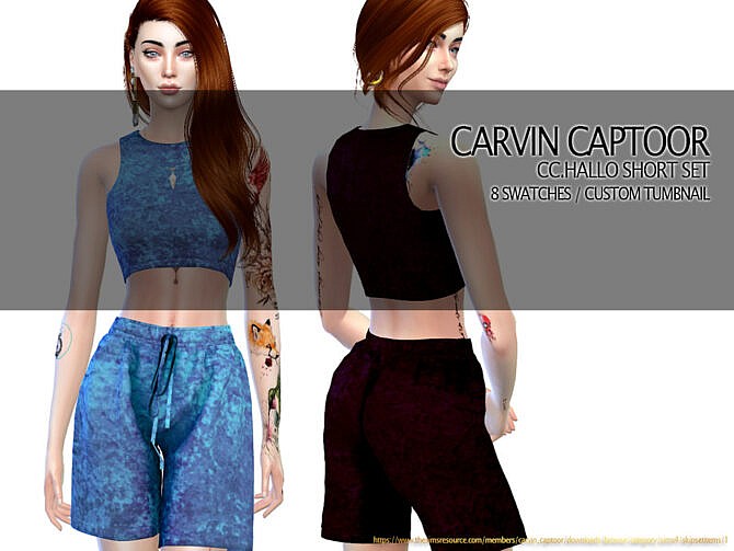 Sims 4 Hallo Short Set by carvin captoor at TSR