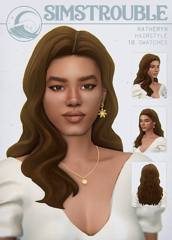 Sims 4 KATHERYN hair improved at SimsTrouble
