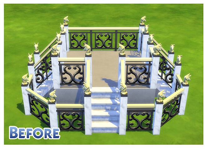 Sims 4 Absolutely Marbelous Fence and Railing Default by Menaceman44 at Mod The Sims 4