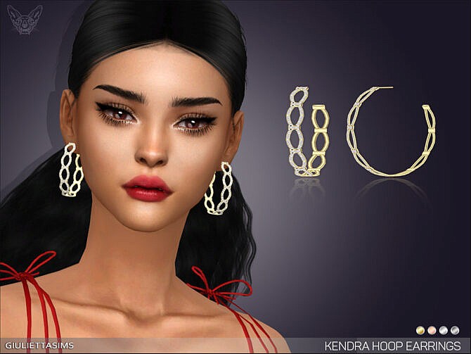 Sims 4 Kendra Hoop Earrings by feyona at TSR