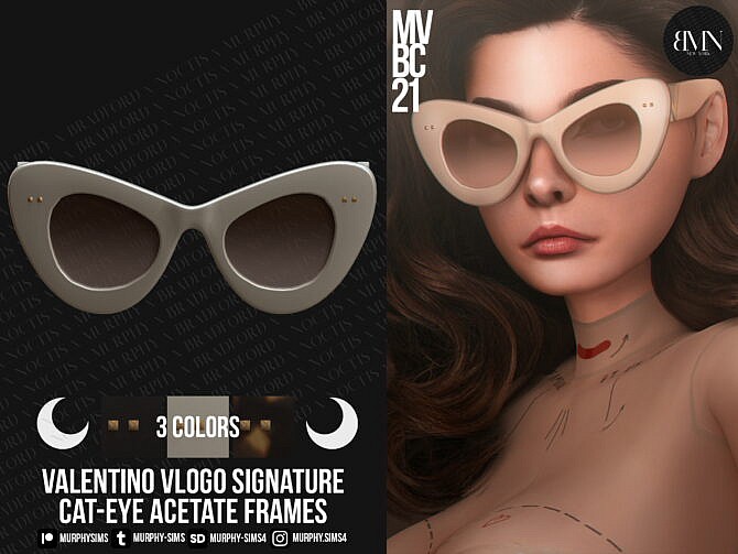 Sims 4 Acetate Cat Eye Frames at MURPHY
