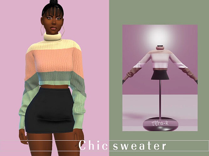 Chic Winter Sweater By Akaysims