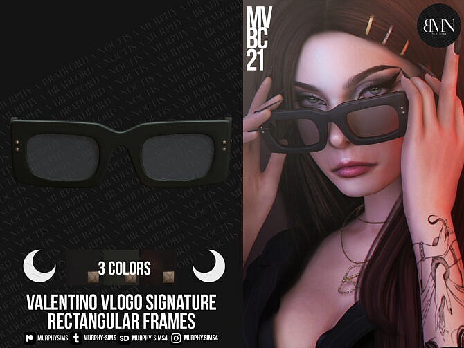 Sims 4 Rectangular Acetate Frames at MURPHY