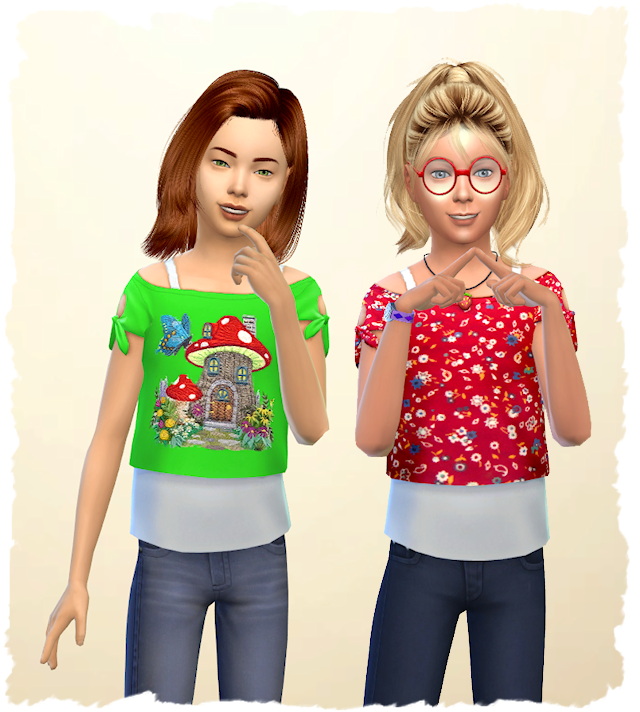 Sims 4 Layered top for girls by Chalipo at All 4 Sims