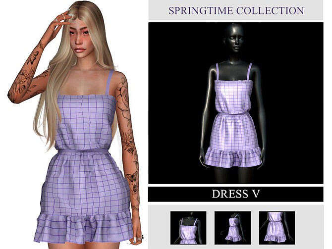 Sims 4 SpringTime Collection Dress V by Viy Sims at TSR