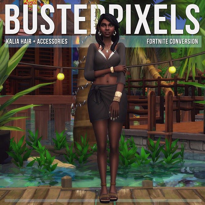 Sims 4 Fortnite Kalia Hair Conversion/Edit + Accessories at Busted Pixels