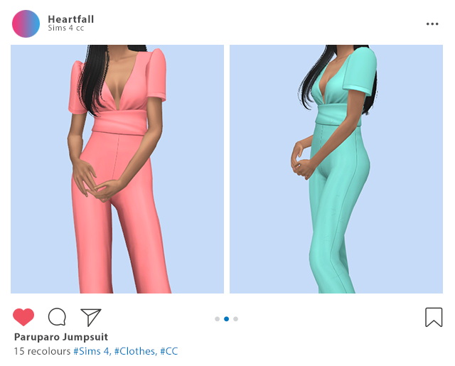 Sims 4 Paruparo Jumpsuit Recolors at Heartfall