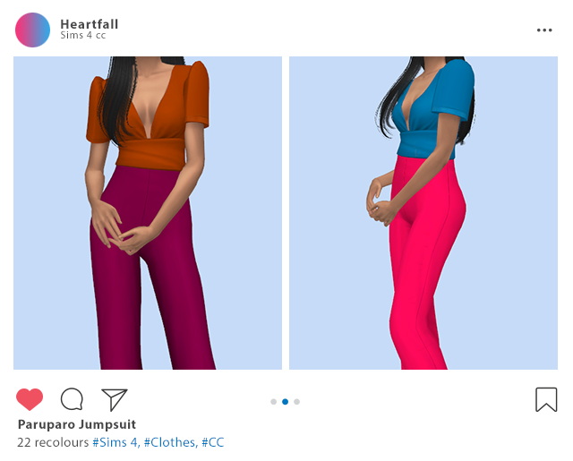 Sims 4 Paruparo Jumpsuit Recolors at Heartfall