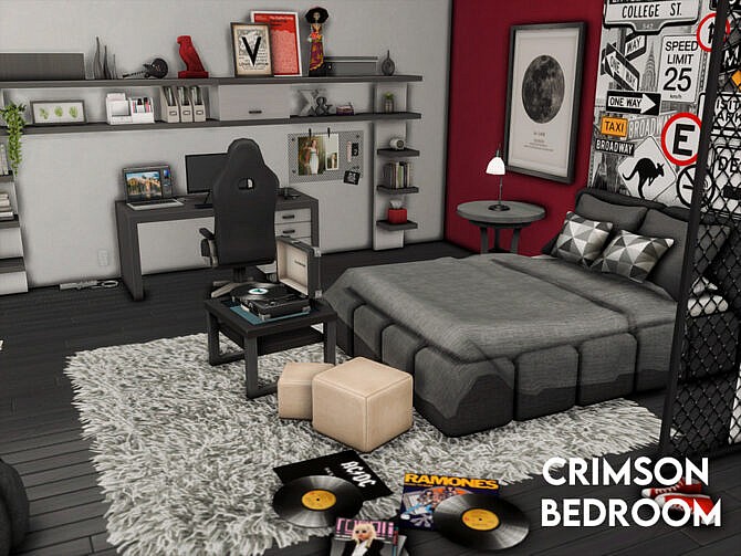 Sims 4 Crimson Bedroom by xogerardine at TSR