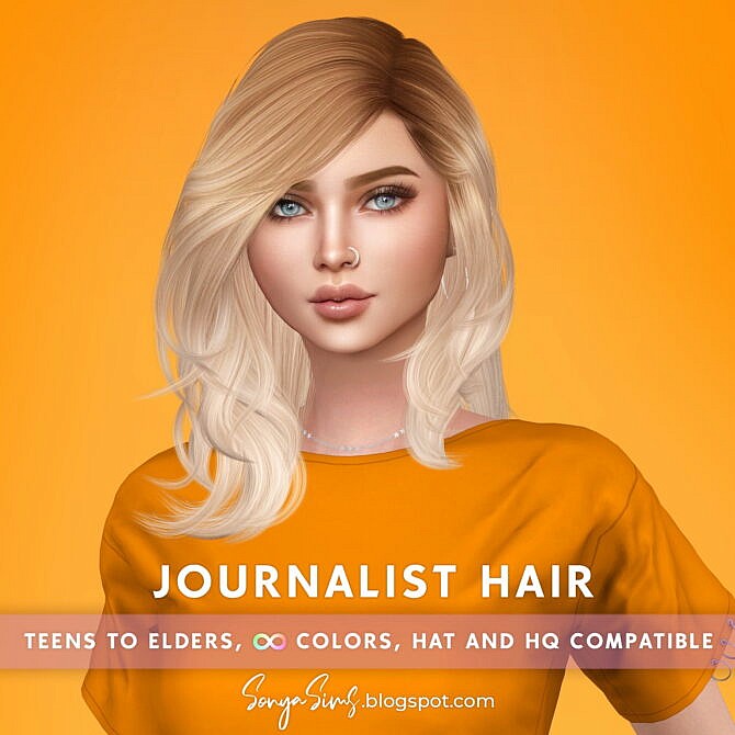 Sims 4 Journalist Messy Hair at Sonya Sims