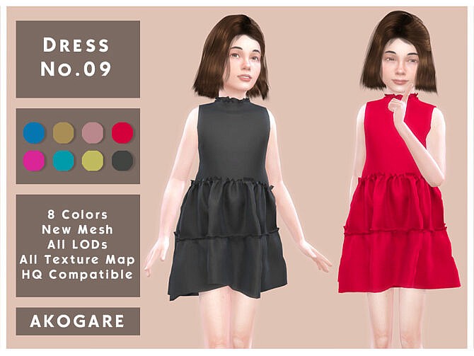 Sims 4 Dress No.09 by Akogare at TSR