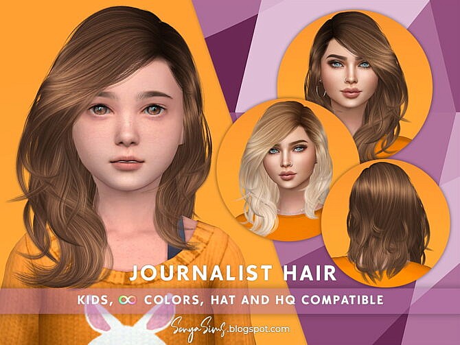 Sims 4 Journalist Messy Hair at Sonya Sims