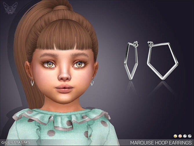Sims 4 Marquise Hoop Earrings For Toddlers by feyona at TSR
