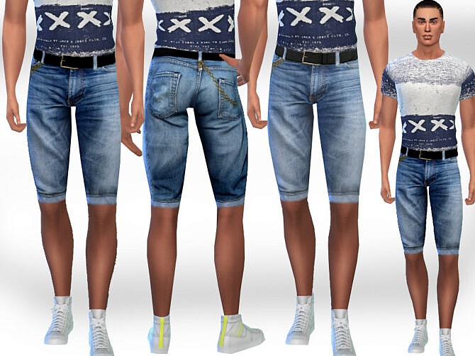 Sims 4 Men Denim Shorts by Saliwa at TSR