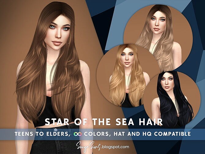 Sims 4 Star of the Sea Hair (P) at Sonya Sims