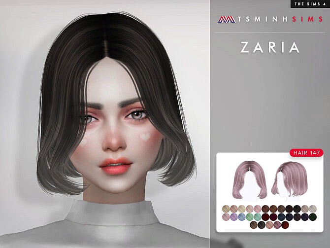 Sims 4 Zaria Hair 147 by TsminhSims at TSR
