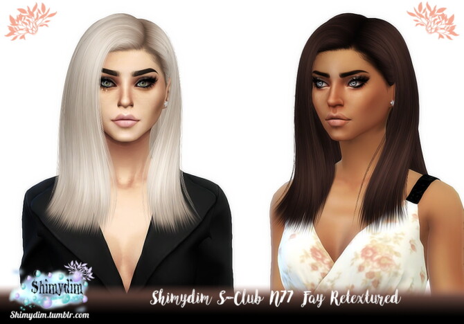 Sims 4 S Club N77 Fay Hair Retexture at Shimydim Sims