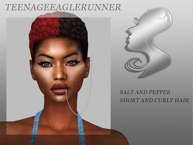 Sims 4 Salt and Pepper Short Curly Hair at Teenageeaglerunner
