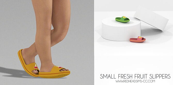 Sims 4 SMALL FRESH FRUIT SLIPPERS (TODDLER) at REDHEADSIMS
