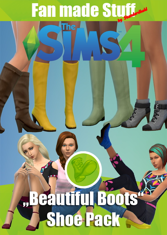 Sims 4 Beautiful Boots fan made shoes pack at Standardheld