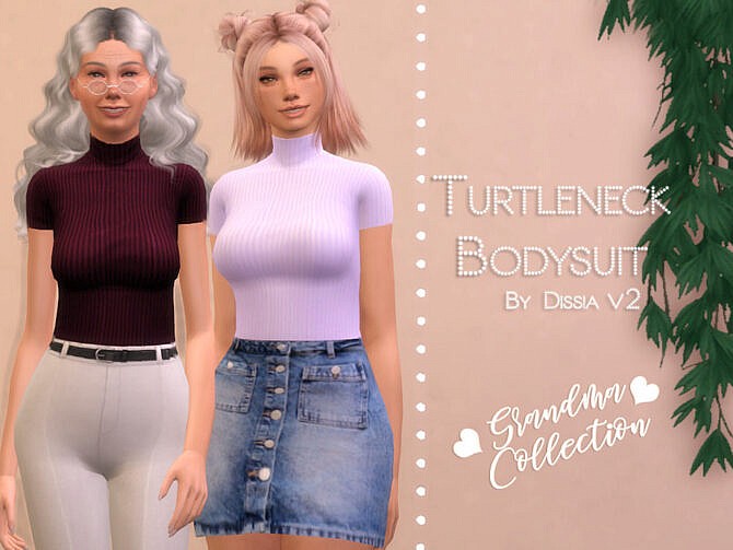 Sims 4 Turtleneck Bodysuit v2 by Dissia at TSR