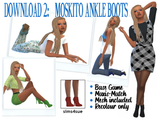 Sims 4 MADLEN’S LYDIA BOOTS & MOSKITO’S ANKLE BOOTS at Sims4Sue