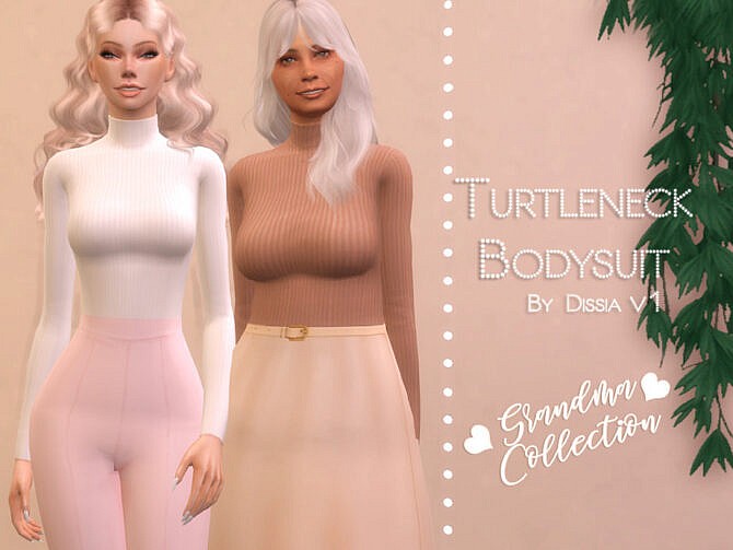 Sims 4 Turtleneck Bodysuit v1 by Dissia at TSR