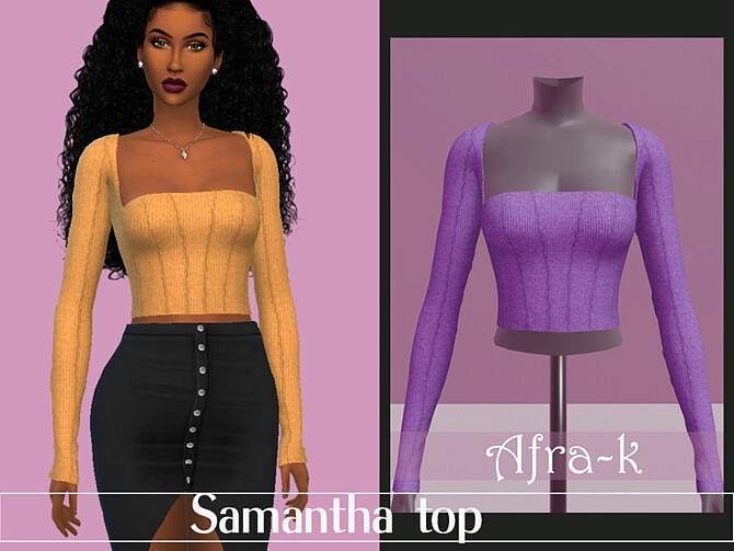 Sims 4 Samantha exposed seams top by akaysims at TSR
