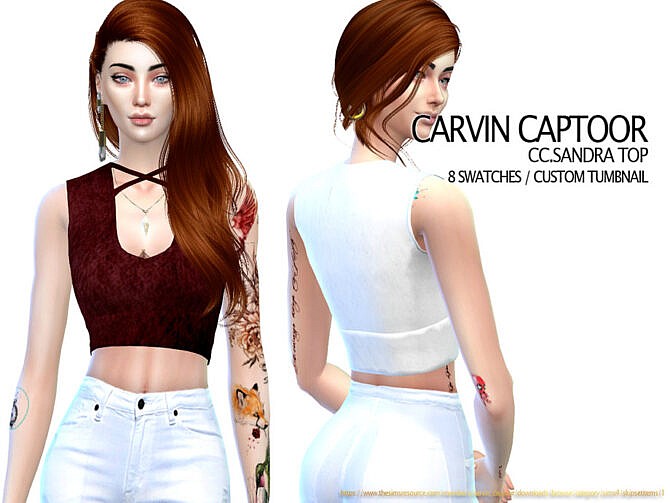 Sims 4 Sandra Top by carvin captoor at TSR