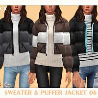 Sweater & Puffer Jacket 06 By Black Lily