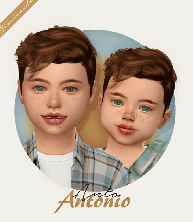 Sims 4 Anto Antonio hair for boys at Simiracle