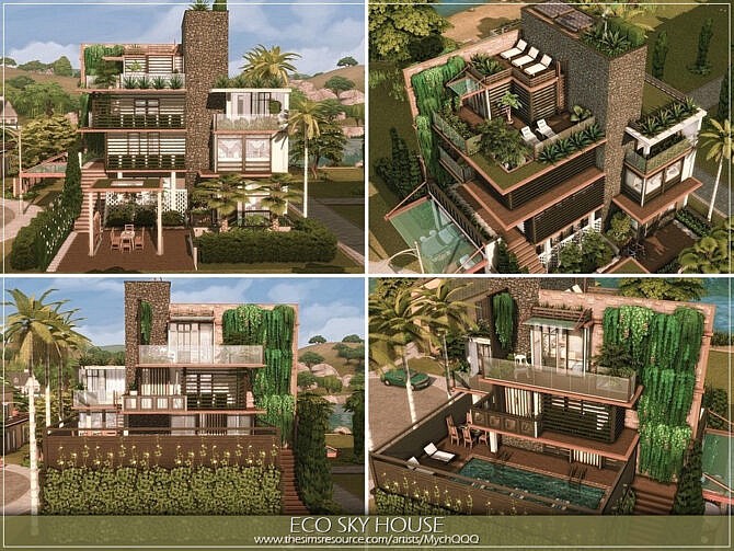 Sims 4 Eco Sky House by MychQQQ at TSR