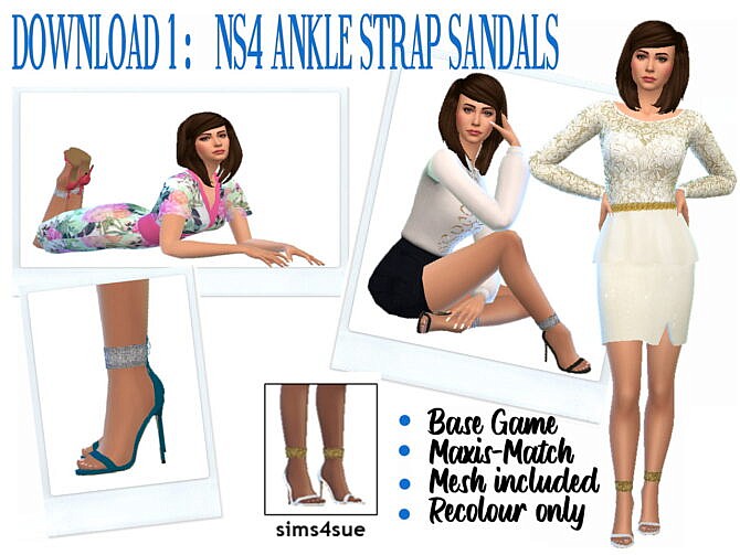 Sims 4 Three pairs of sandals at Sims4Sue