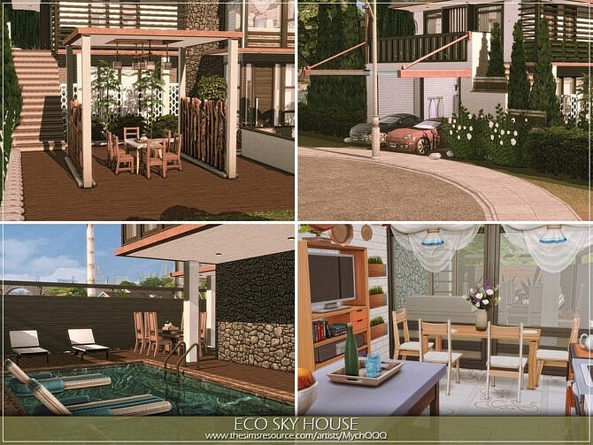 Sims 4 Eco Sky House by MychQQQ at TSR