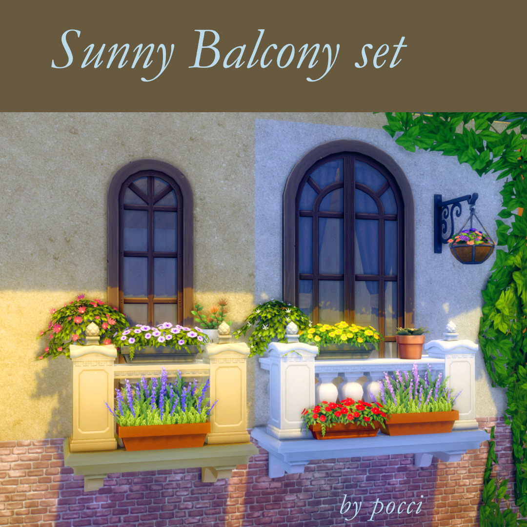 Sunny Balcony set by pocci at Garden Breeze Sims 4 » Sims 4 Updates