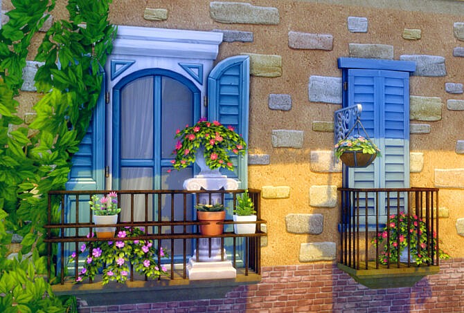 Sims 4 Sunny Balcony set by pocci at Garden Breeze Sims 4