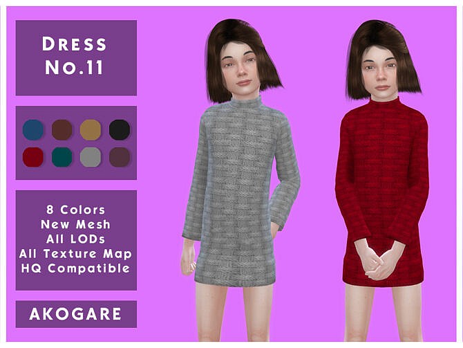 Sims 4 Dress No.11 by Akogare at TSR