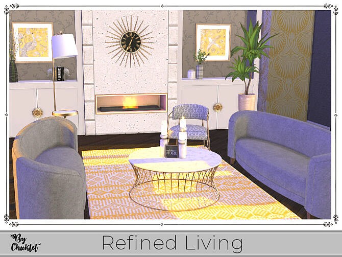 Sims 4 Refined Living Sitting Room by Chicklet at TSR