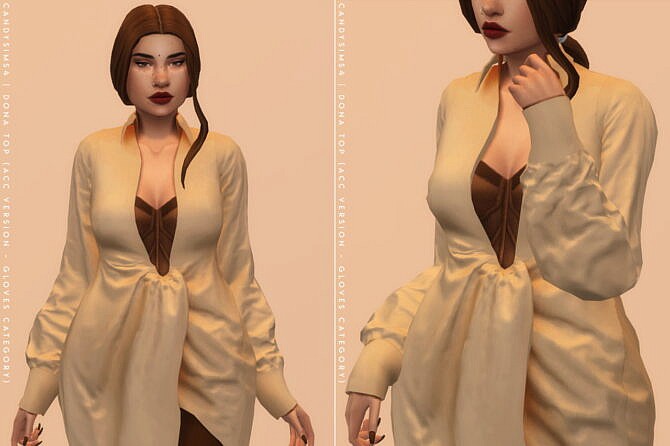 Sims 4 DONA TOP & BODYSUIT at Candy Sims 4