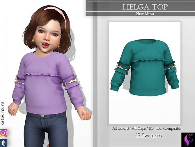 Sims 4 Helga Top by KaTPurpura at TSR