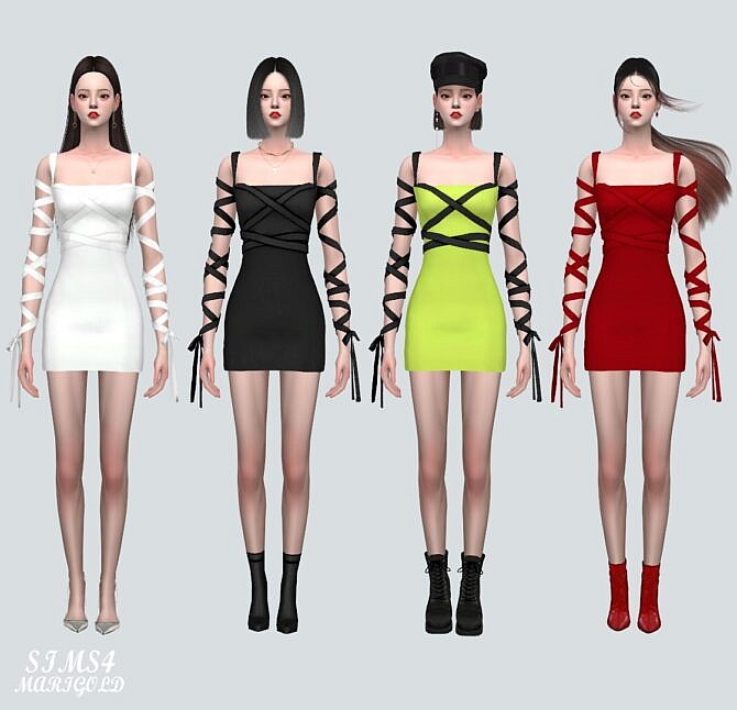 Sims 4 Tied Mini Dress at Marigold