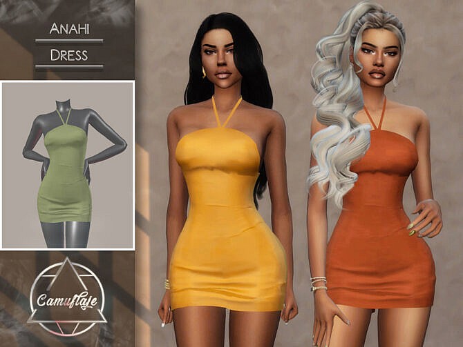 Sims 4 Anahi Dress by CAMUFLAJE at TSR