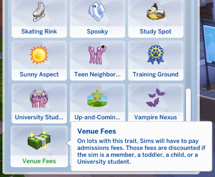 Venue Memberships and Lot Fees by adeepindigo at Mod The Sims 4 » Sims ...
