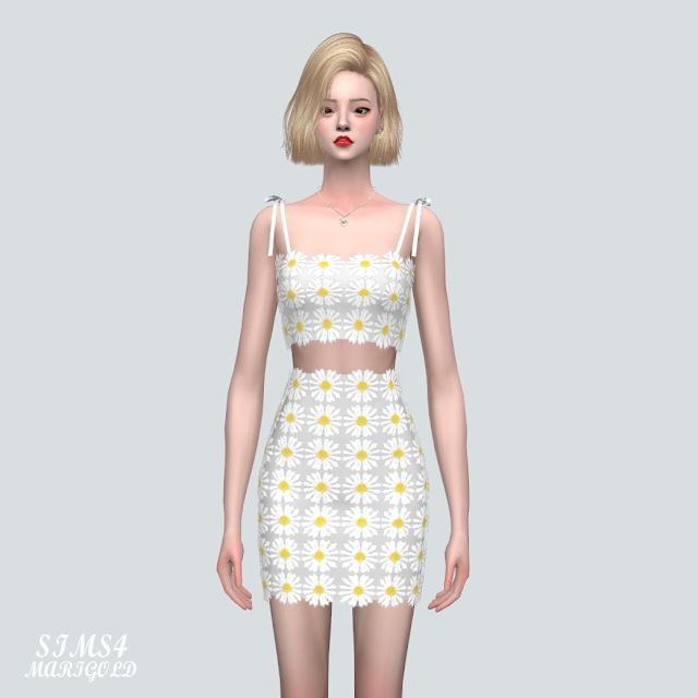 Sims 4 7 Flower Lace 2 Piece at Marigold