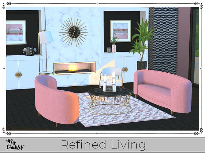 Sims 4 Refined Living Sitting Room by Chicklet at TSR