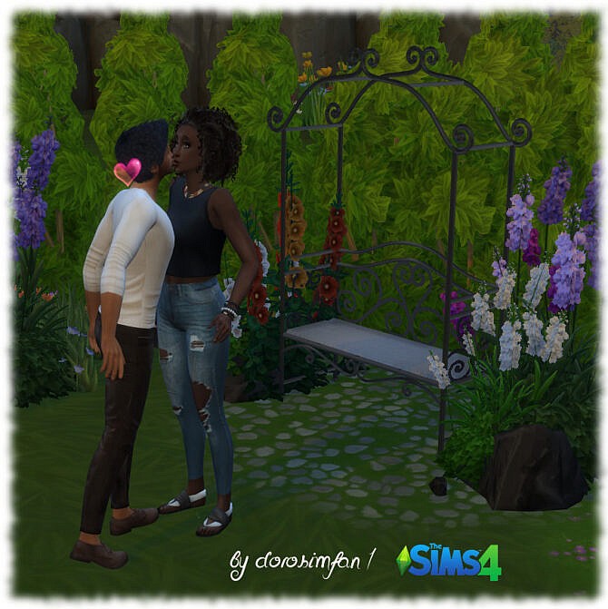 Sims 4 Be my Valentine garden bench by dorosimfan1 at Sims Marktplatz