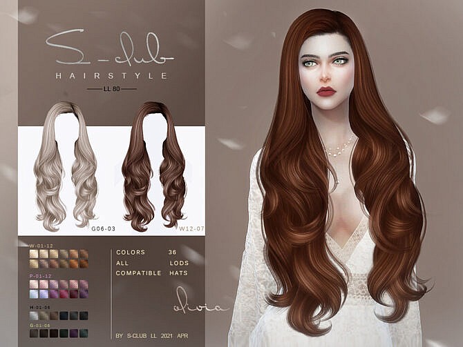 Sims 4 Curly long hair N80 by S Club LL at TSR