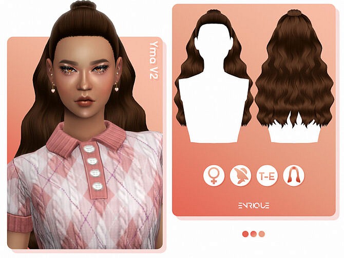 Sims 4 Yma Hairstyle V2 by EnriqueS4 at TSR